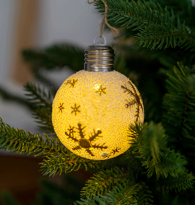 Bulk Light Up Snowflake Elf LED Bulb Christmas Ball Ornaments Xmas Tree Hanging Balls Lights Wholesale