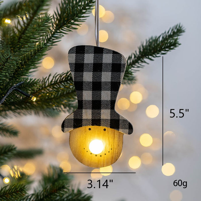 Bulk Light Up Snowman Elk Pendant LED Christmas Tree Hanging Ornament New Year Party Decor Wholesale