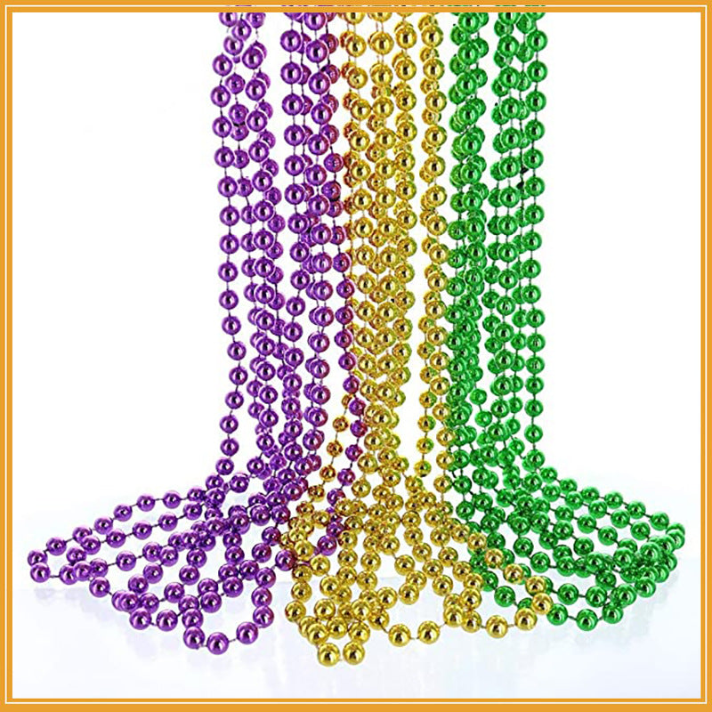 Bulk 33" Mardi Gras Beads String Garland for Crafts Wholesale