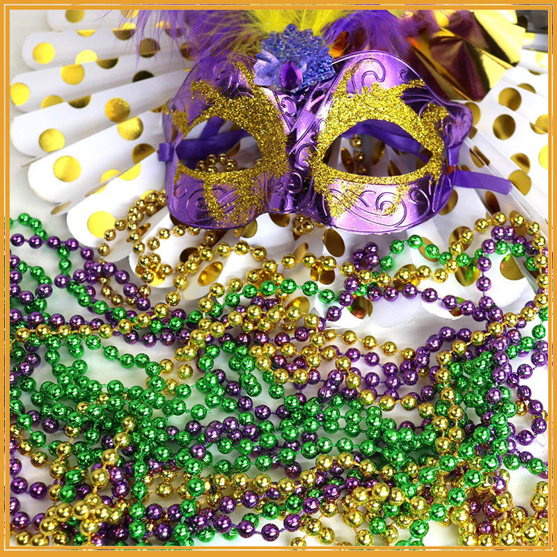 Bulk 33" Mardi Gras Beads String Garland for Crafts Wholesale