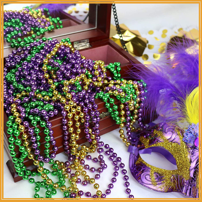 Bulk 33" Mardi Gras Beads String Garland for Crafts Wholesale