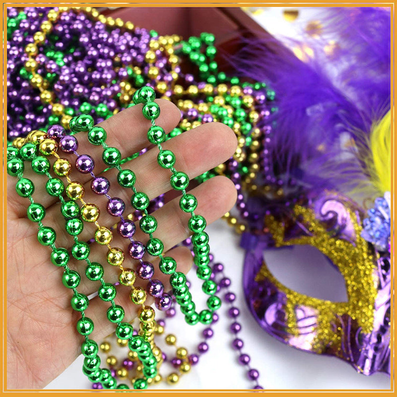 Bulk 33" Mardi Gras Beads String Garland for Crafts Wholesale