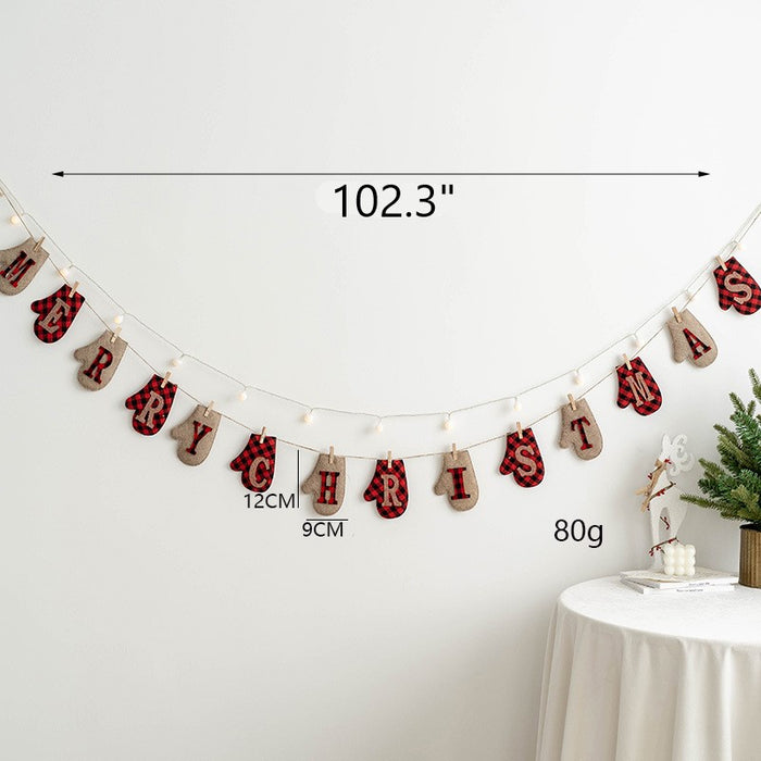 Bulk Merry Christmas Wool Felt Banner Garland Hanging Ornaments for Fireplace Wall Wholesale