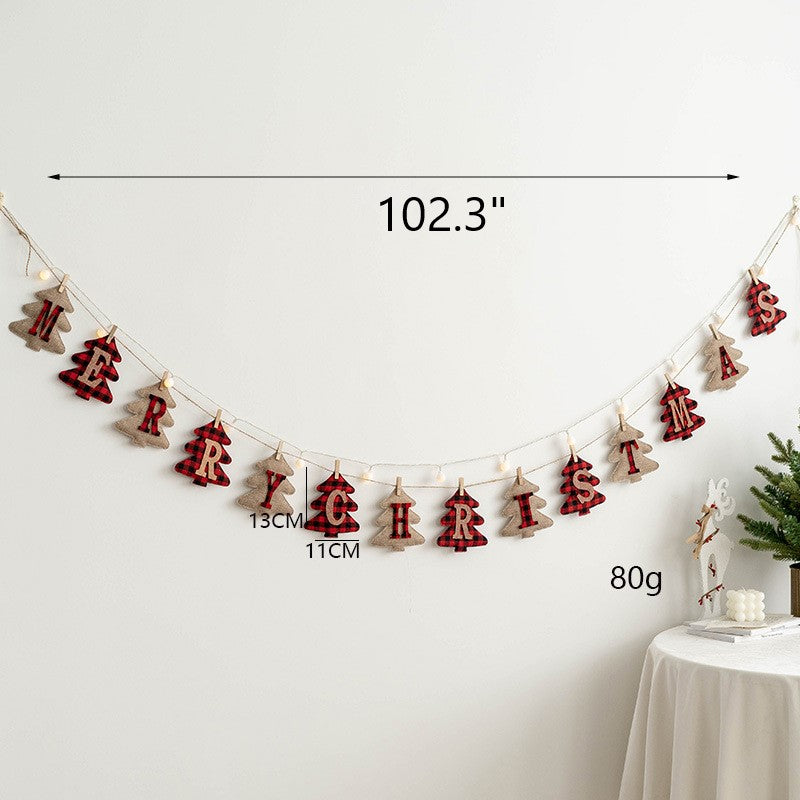 Guirlande de bannières en feutre de laine Joyeux Noël en vrac Ornements suspendus pour mur de cheminée en gros