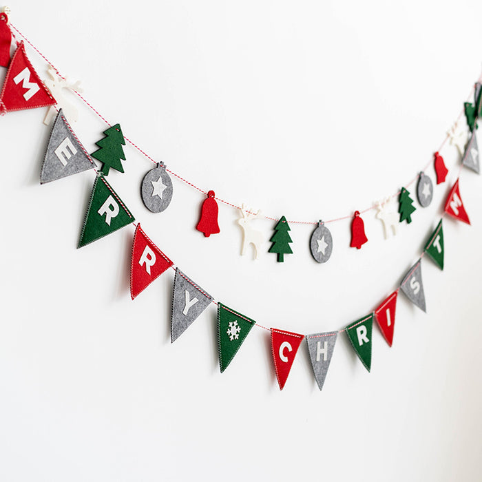 Bulk Merry Christmas Wool Felt Banner Garland Hanging Ornaments for Fireplace Wall Wholesale