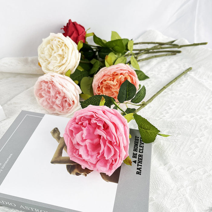 Venta al por mayor de flores artificiales de seda Real Touch de tallos de rosa de 17 "a granel 