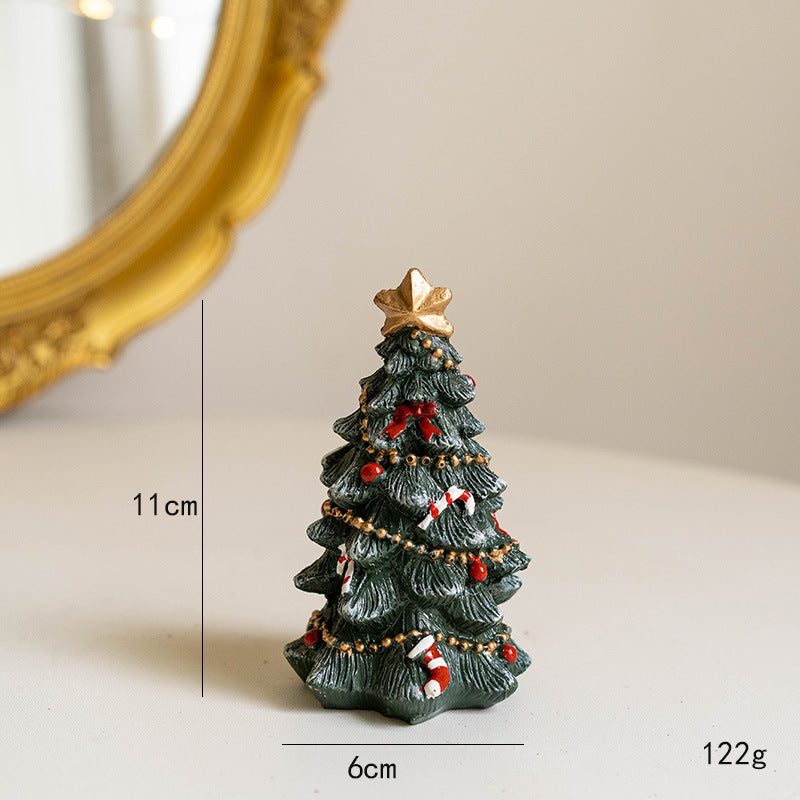 Bulk Resin Christmas Tree Figurines Mini Statue Tabletop Decoration Christmas Ornament Wholesale