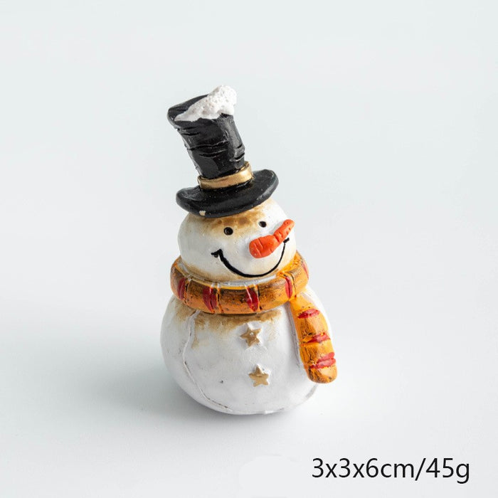 Bulk Resin Santa Claus Snowman Statue Mini Toy Tabletop Decoration Christmas Ornament Wholesale