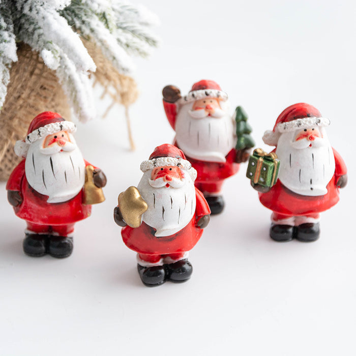 Bulk Resin Santa Claus Snowman Statue Mini Toy Tabletop Decoration Christmas Ornament Wholesale