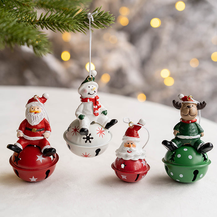 Bulk Santa Claus Snowman Elk Pendant Hanging Ornament Christmas Bell Christmas Tree New Year Decorations Wholesale
