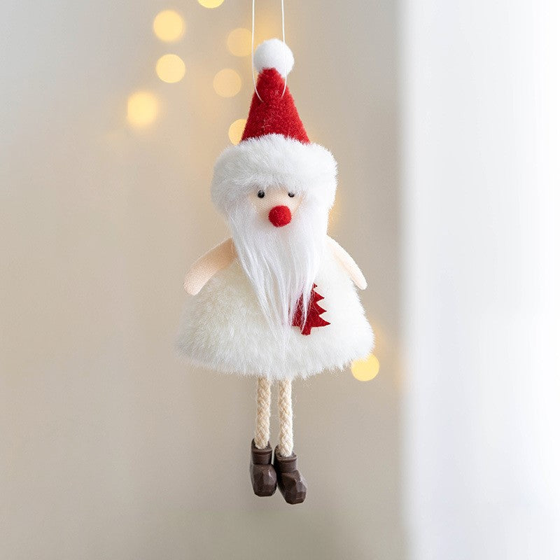 Pendentif en peluche Père Noël, bonhomme de neige, élan, ornement à suspendre pour arbre de Noël, décoration de fête du Nouvel An, vente en gros
