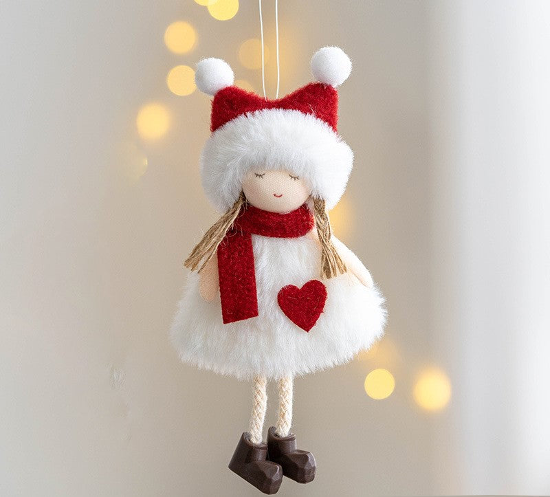 Pendentif en peluche Père Noël, bonhomme de neige, élan, ornement à suspendre pour arbre de Noël, décoration de fête du Nouvel An, vente en gros
