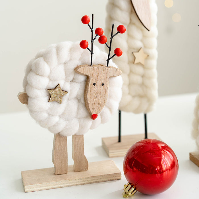 Bulk Santa Claus Snowman Elk Wool Felt Tabletop Centerpiece Decorations Christmas Ornament Birthday Gifts Wholesale