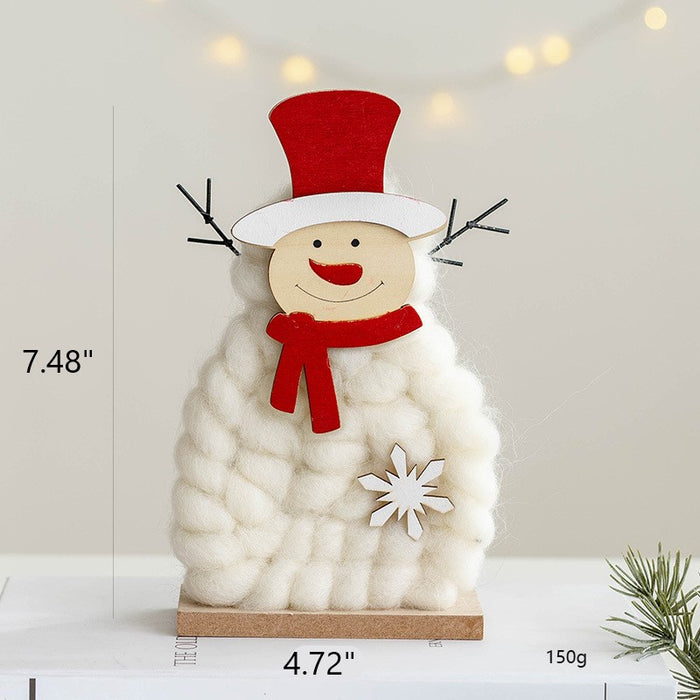 Bulk Santa Claus Snowman Elk Wool Felt Tabletop Centerpiece Decorations Christmas Ornament Birthday Gifts Wholesale