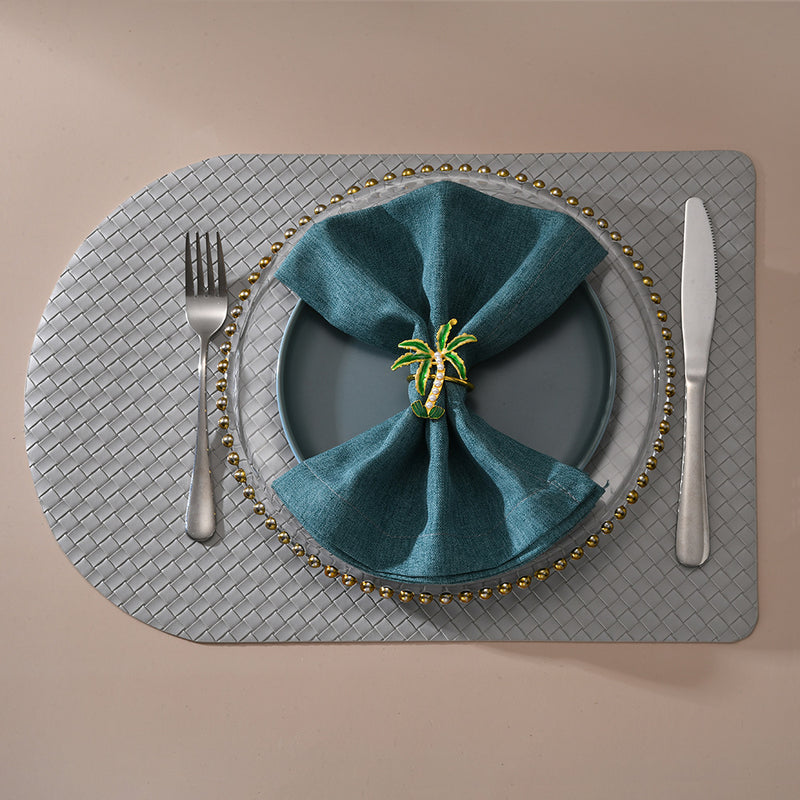 Lot de 12 ronds de serviette en forme de cocotier pour fête hawaïenne Luau