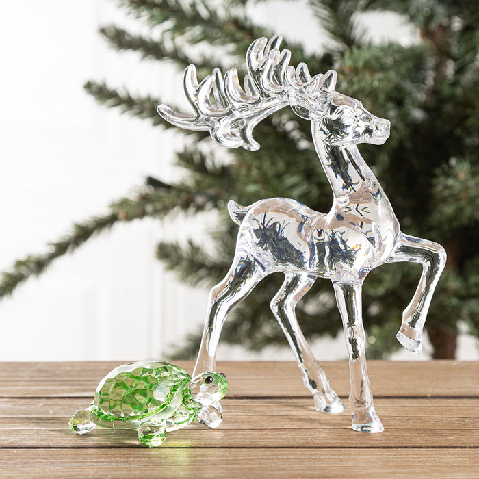 Bulk Transparent Deer Turtle Christmas Ornaments for Xmas Table Top Centerpiece Party Decoration Gift Wholesale
