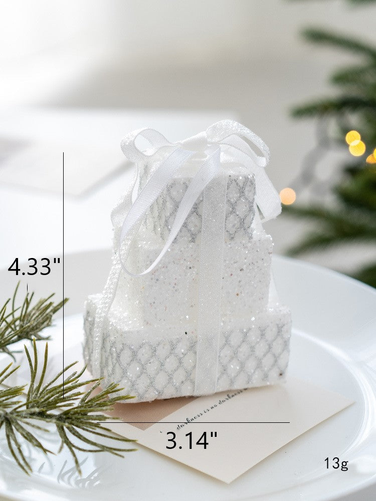 Boules de Noël à paillettes blanches en vrac Décorations de Noël à suspendre en gros