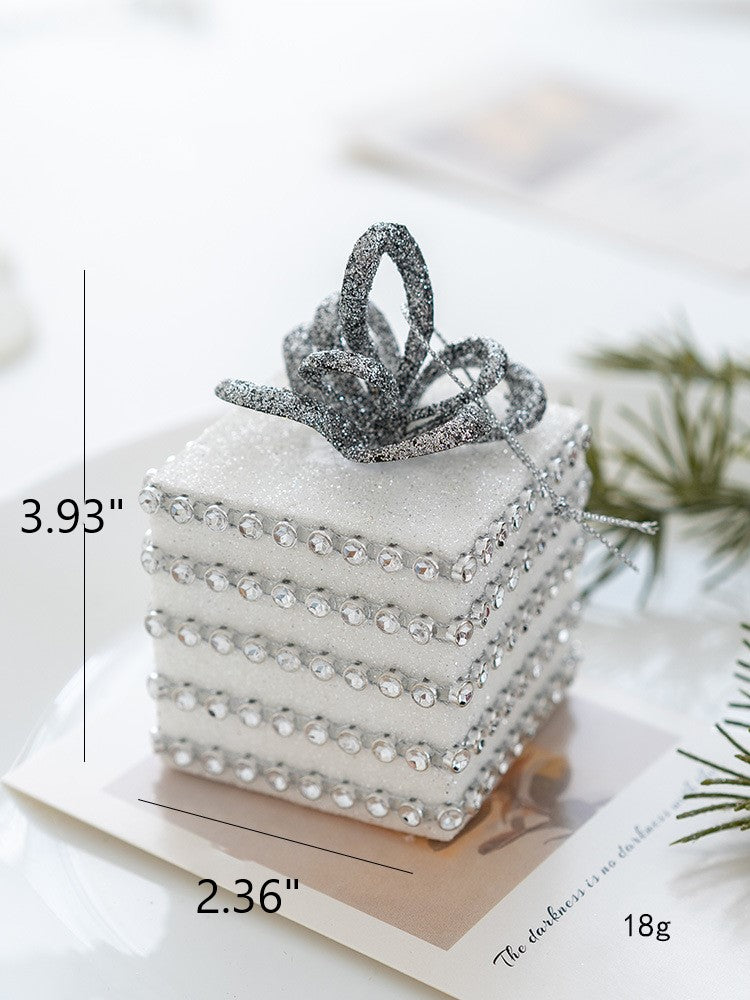 Boules de Noël à paillettes blanches en vrac Décorations de Noël à suspendre en gros