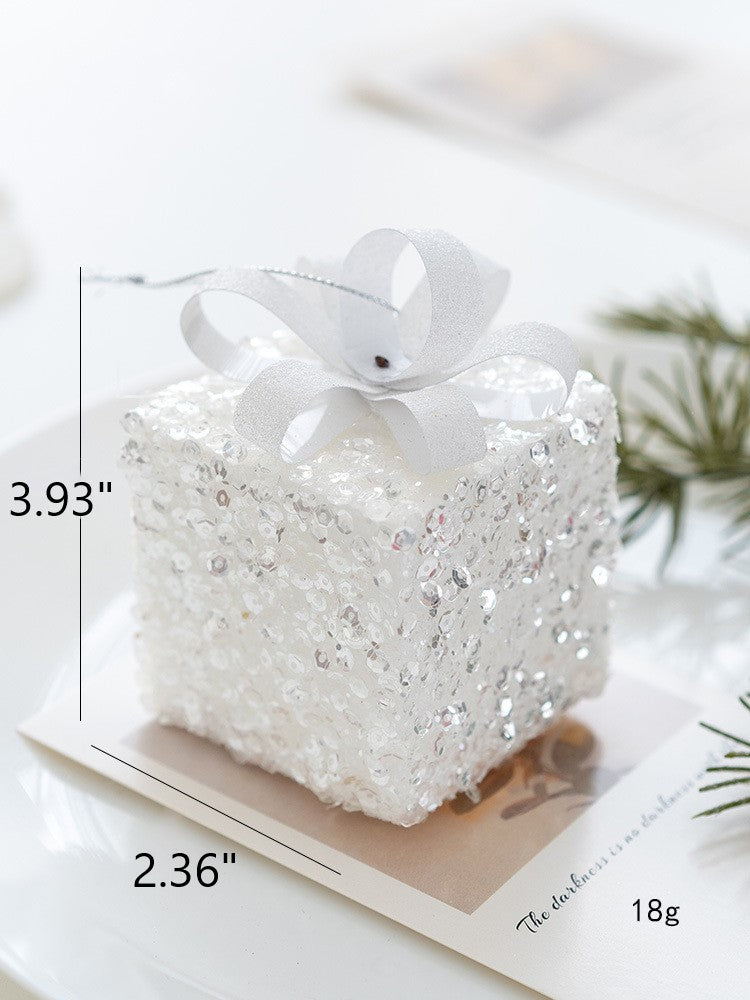 Boules de Noël à paillettes blanches en vrac Décorations de Noël à suspendre en gros