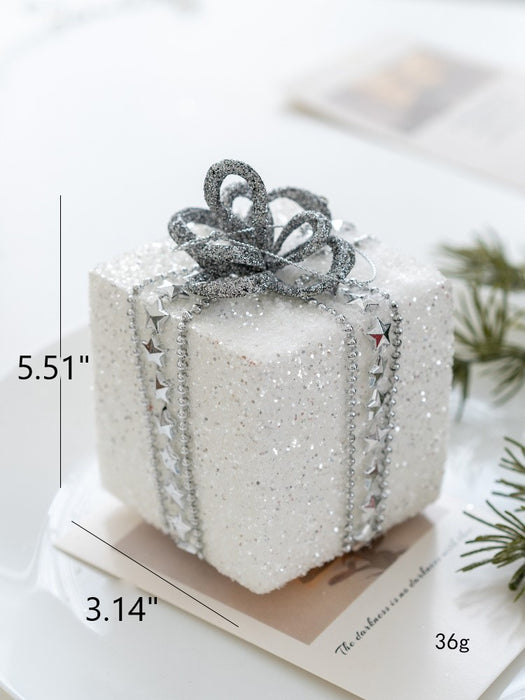 Bulk White Christmas Balls Glitter Sequined Pearl Hanging Ornaments for Christmas Tree Home Decor Wholesale