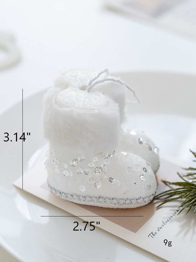 Boules de Noël à paillettes blanches en vrac Décorations de Noël à suspendre en gros