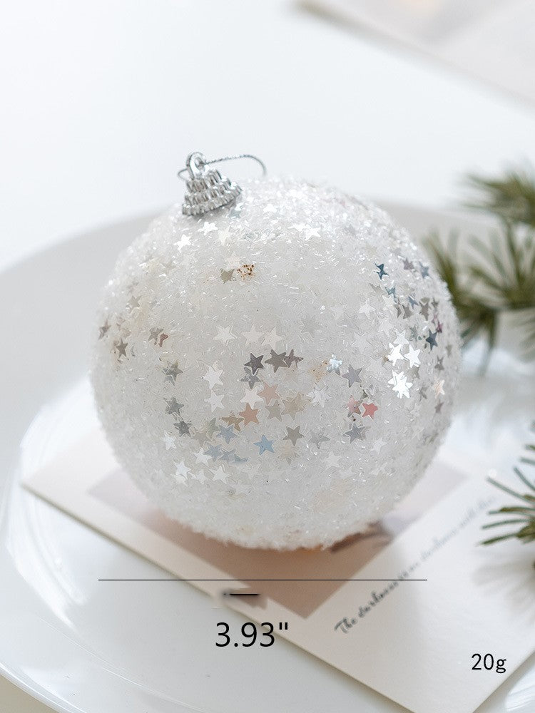 Boules de Noël à paillettes blanches en vrac Décorations de Noël à suspendre en gros