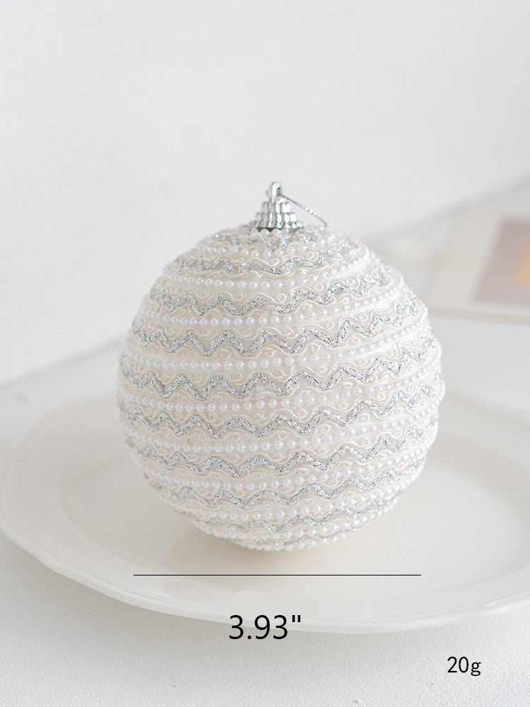 Boules de Noël à paillettes blanches en vrac Décorations de Noël à suspendre en gros