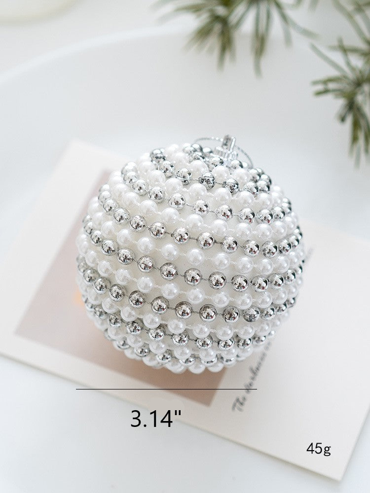 Boules de Noël à paillettes blanches en vrac Décorations de Noël à suspendre en gros