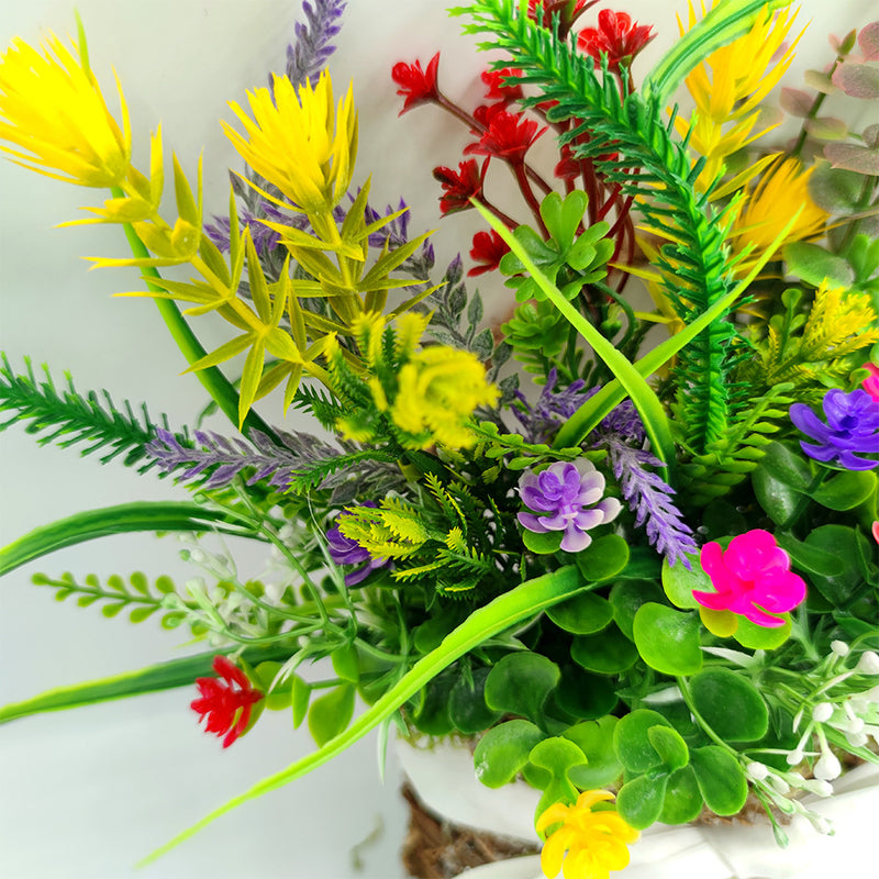 Panier de suspension de porte en fleurs sauvages en vrac, couronne de fleurs artificielles, panier de plantes pour porte d'entrée, porche, décoration murale de ferme, vente en gros