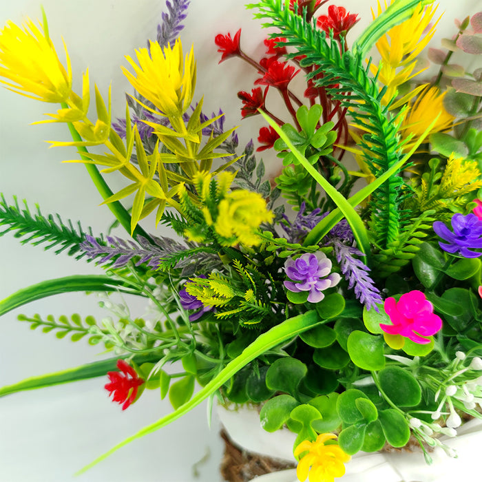 Guirnalda de flores artificiales de boj a granel de 17 ", corona de verano verde, venta al por mayor