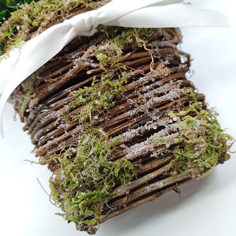 Panier de suspension de porte en fleurs sauvages en vrac, couronne de fleurs artificielles, panier de plantes pour porte d'entrée, porche, décoration murale de ferme, vente en gros