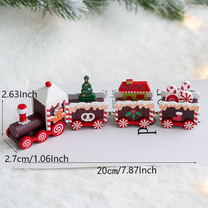 Bulk Wooden Christmas Train Ornaments Mini Train Desktop Decor for Christmas Party Decorations Wholesale