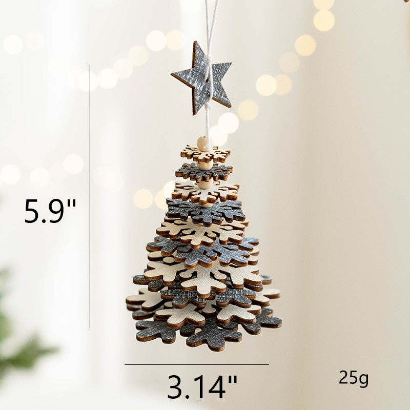 Bulk Wooden Pendant Wall Hanging Ornament Christmas Tree New Year Party Decorations Wholesale