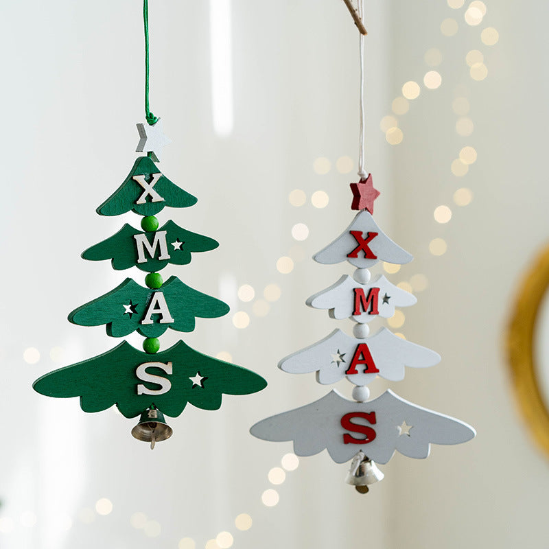 Bulk Wooden Pendant Wall Hanging Ornament Christmas Tree New Year Party Decorations Wholesale