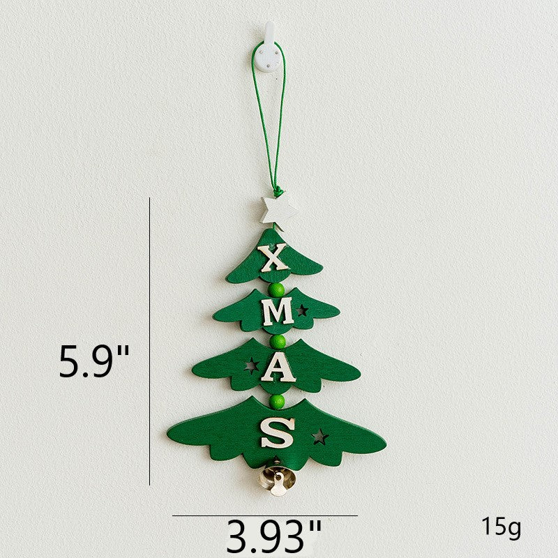 Bulk Wooden Pendant Wall Hanging Ornament Christmas Tree New Year Party Decorations Wholesale