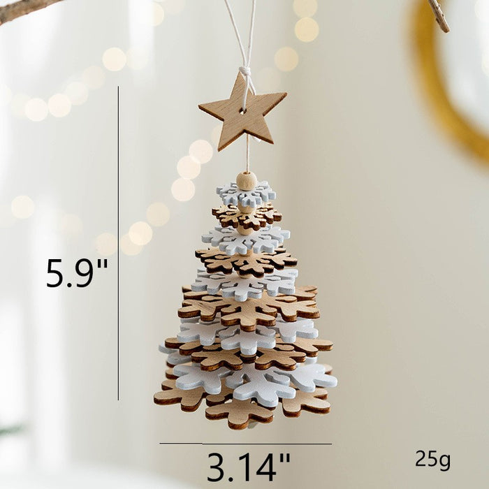 Bulk Wooden Pendant Wall Hanging Ornament Christmas Tree New Year Party Decorations Wholesale