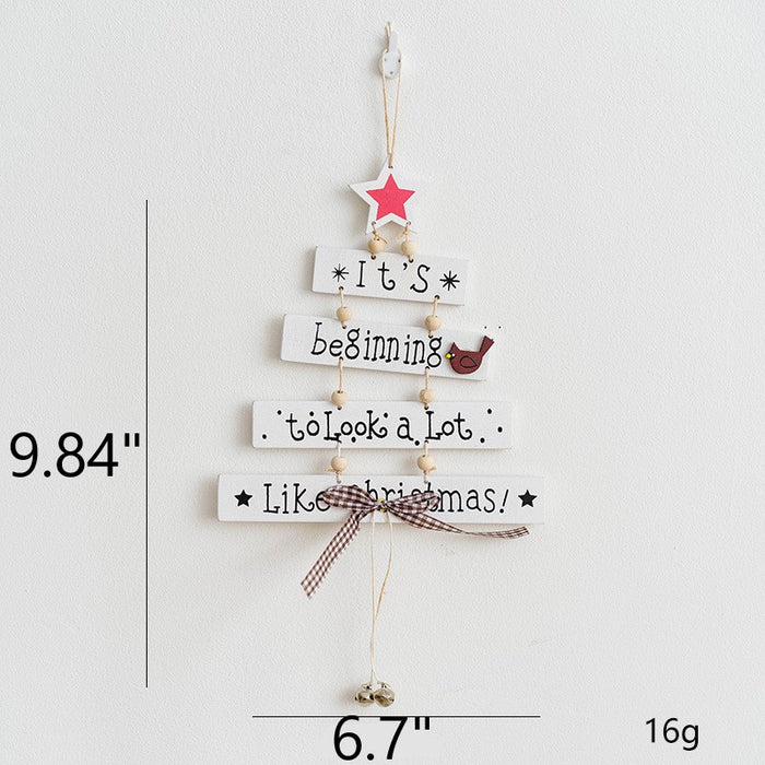 Bulk Wooden Pendant Wall Hanging Ornament Christmas Tree New Year Party Decorations Wholesale