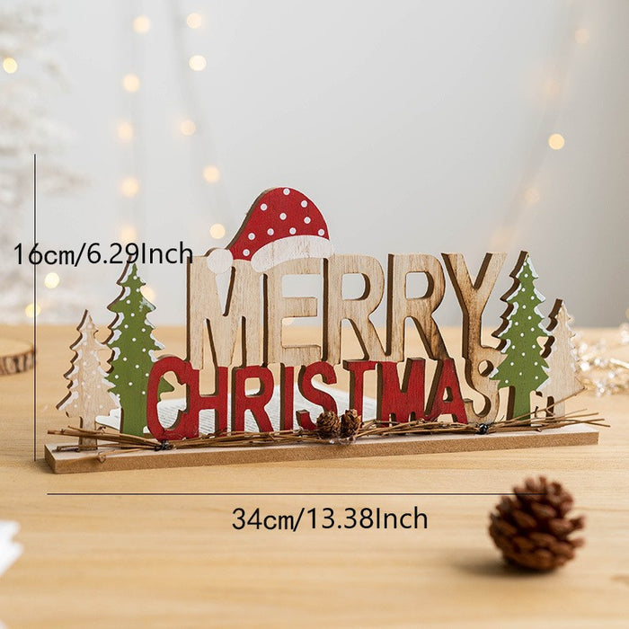 Bulk Wooden Tabletop Decoration Christmas Ornament for Home Office Party Table Centerpieces Wholesale