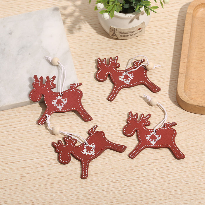 Bulk Wooden Xmas Tree Ornaments with Elk Snowflake Gloves Sets Decorative Supplies Wholesale