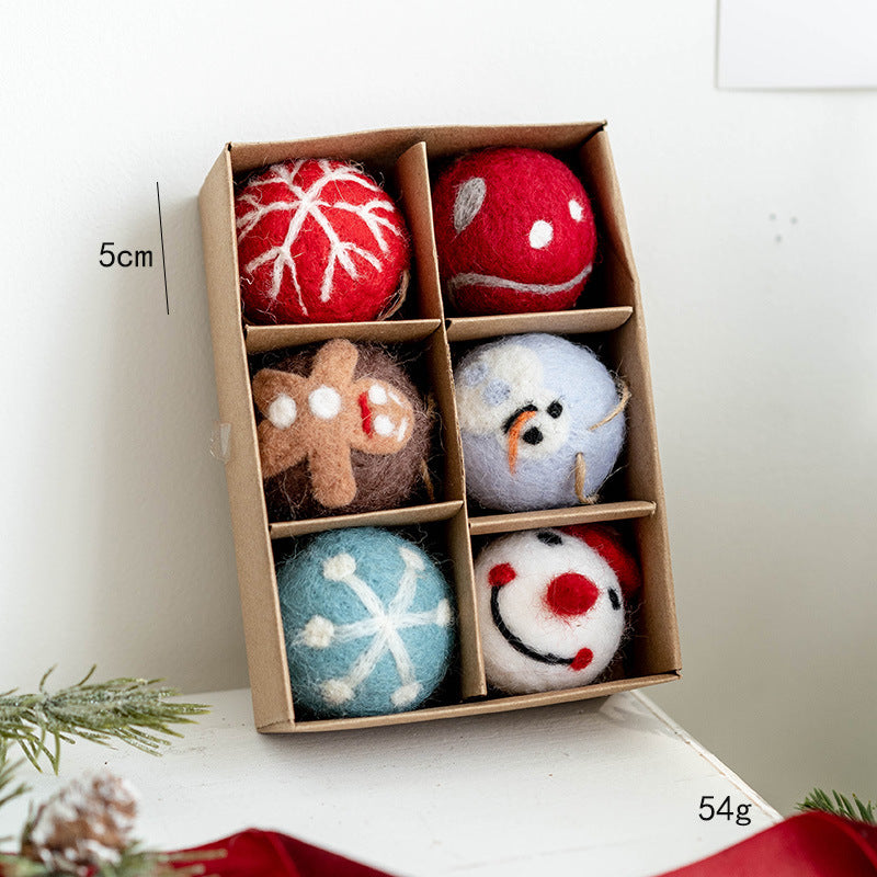 Bulk Snowman Wool Felt Ball Pom Poms Hanging Ornaments for Christmas Tree Holiday Decor Wholesale