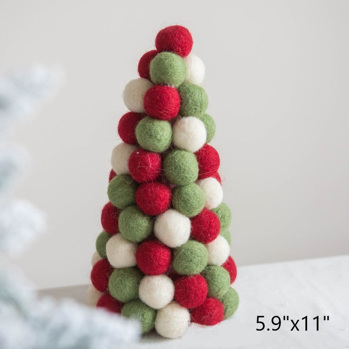 Bulk Wool Felt Christmas Tree Ornament Wreath Hanging Ball String Pom Pom Garland Christmas Decorations Wholesale