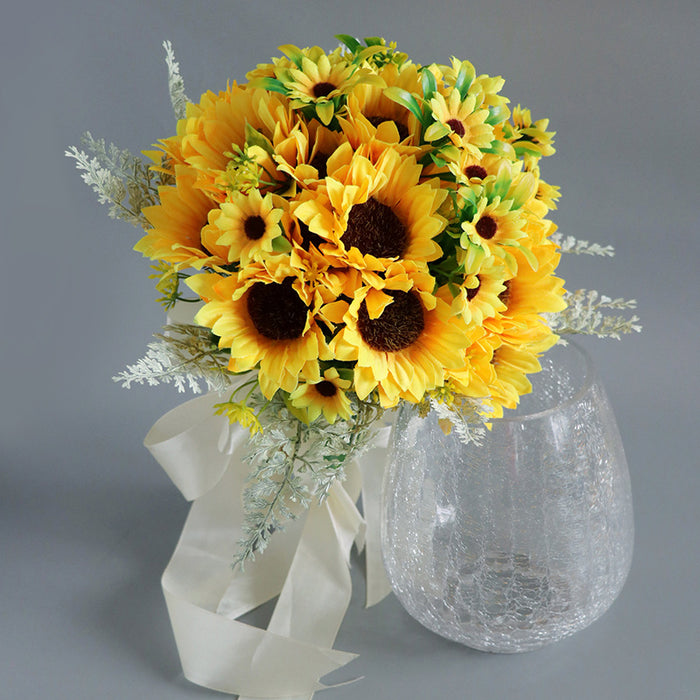 Bulk Yellow Sunflower Bridesmaid Bouquet Wedding Bouquet Wholesale