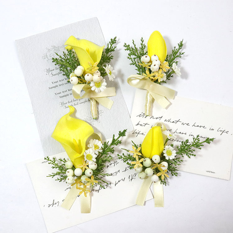 Bulk Yellow Corsage and Boutonniere Rustic Vintage Weddings Proms Wholesale