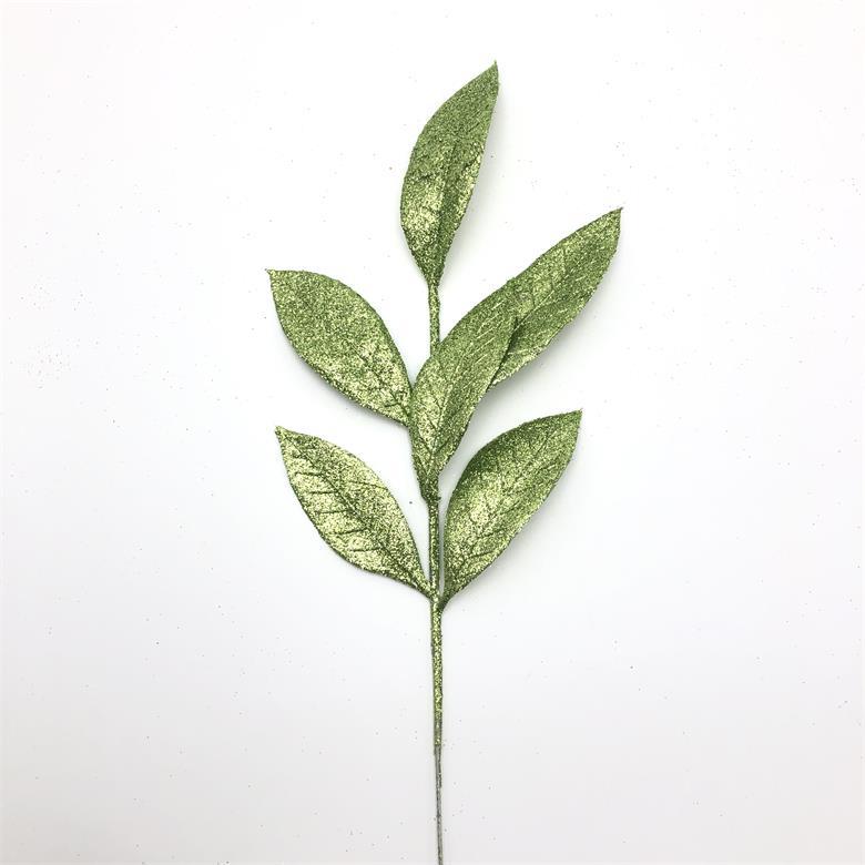 Bulk Glittered Artificial Leaf Spray Picks for Christmas Winter Wedding Wreath Tree Swag Floral Arrangement Vase Bouquets Table Centerpieces Wholesale