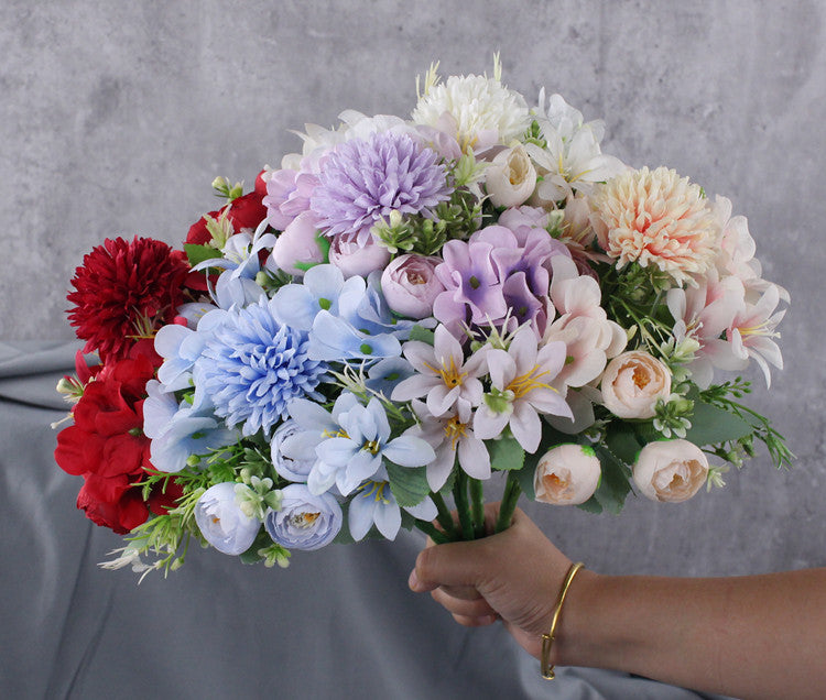 Bulk 12" Mixed Hydrangea Peony Chrysanthemum & Lily Bush Bouquet Wholesale