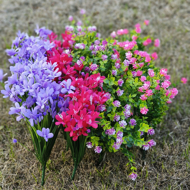 Bulk 16 Bundles Mixed Faux Orchids Flowers for Outdoors UV Resistant Flowers Wholesale