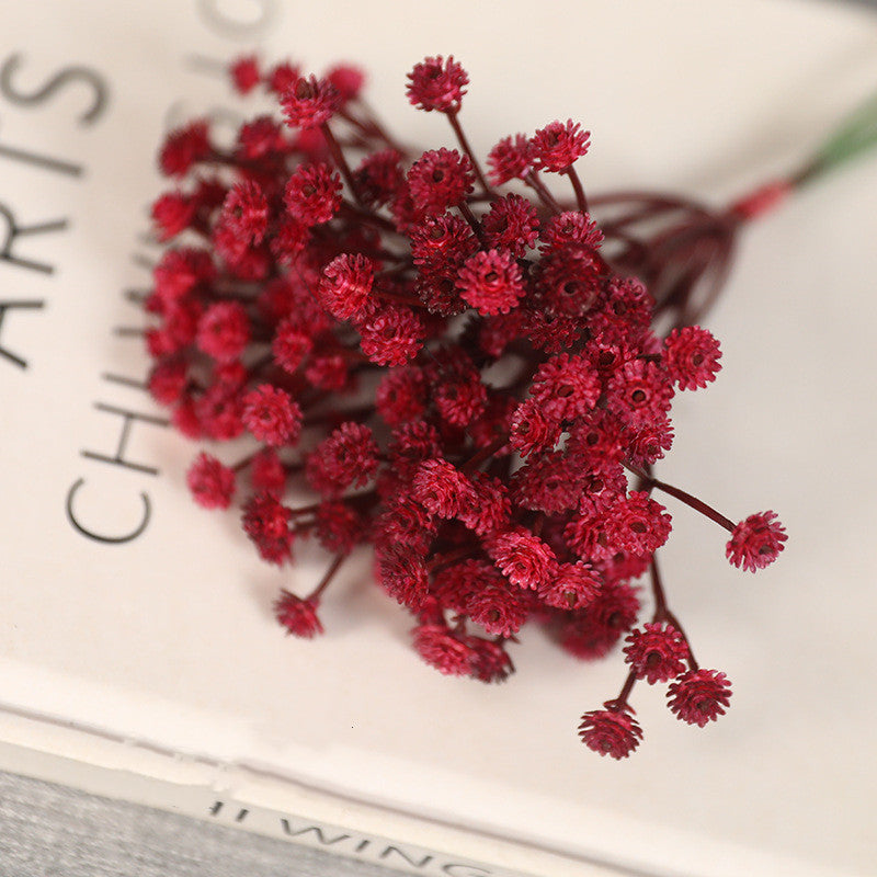 Lot de 3 tiges de gypsophile artificielles rétro d'automne de 9 pouces en vrac pour boutonnières DIY en gros 