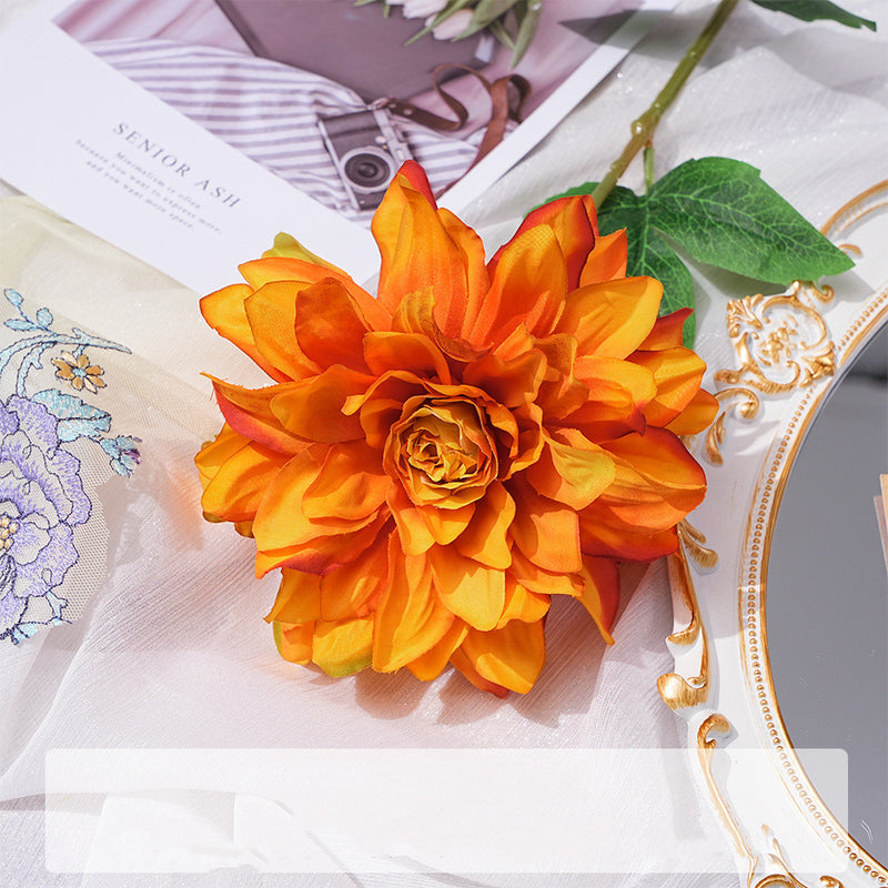 Fleurs artificielles en soie avec tige de dahlia de 24 po en vrac, plantes d'automne, compositions florales en gros