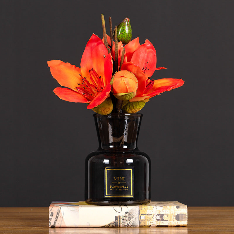 Bouquet de fleurs artificielles en kapok de 12 po en vrac, centre de table, arrangement floral en gros