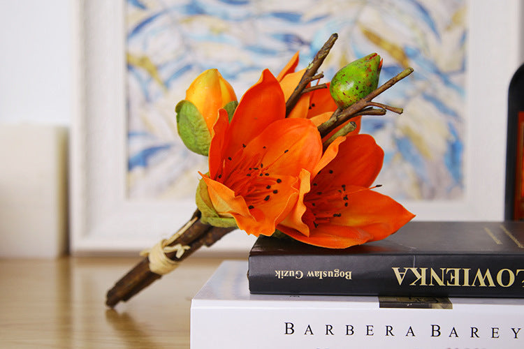 Bouquet de fleurs artificielles en kapok de 12 po en vrac, centre de table, arrangement floral en gros